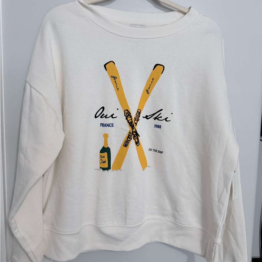 NWT Maeve x Jordan Nickson Ski Club Graphic Sweatshirt - Picture 2 of 6